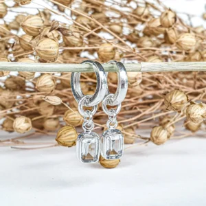 Elegant Silver 925 Earrings with High Grade Light Blue Natural Topaz "Wind of Change"