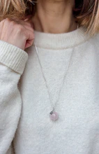 Pink Quartz from Madagascar Silver Pendant "Tenderness"